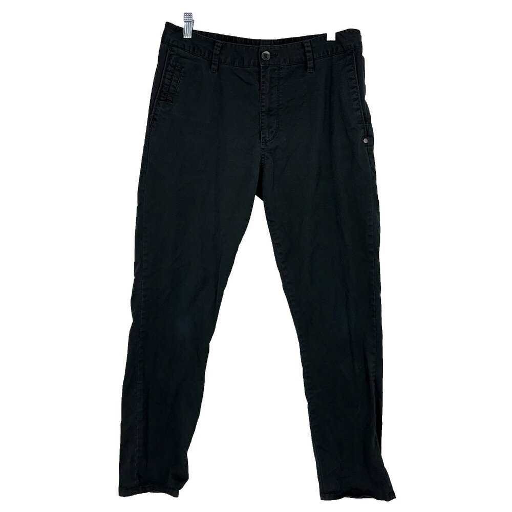 Vuori Men 32 Collins Chino Pant Solid Black Commute Travel Tapered Leg Everyday